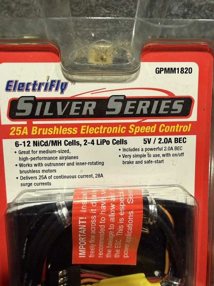 ElectriFly Silver Series 25A Brushless Electronic Speed Controller GPMM1820 - Image 3 of 4