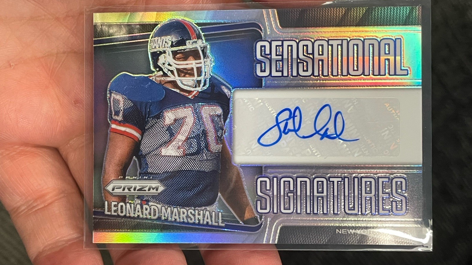 2025 Panini Prizm Leonard Marshall Silver Prizm Auto /149, Giants Legend 🏈🏈