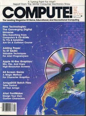 Compute! Magazine April 1986 Apple Atari Commodore IBM PC TI Computer