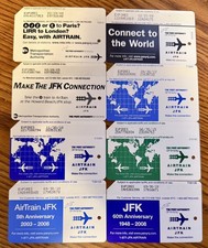 NYC Metrocards, Set of 8 Air Train promo card...