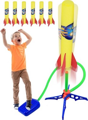 Rocket Launcher Toy for Kids Ages 3+ Girl Boy Includes 6 Rockets 100+ Feet Jump