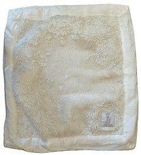 LITTLE GIRAFFE Luxe Cream Ivory Baby Security Blanket Plush Satin Trim Lovey 21  
