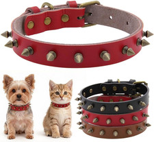 Spiked Dog Collars for Small Dogs Studded Spike Cat Collar, Red S