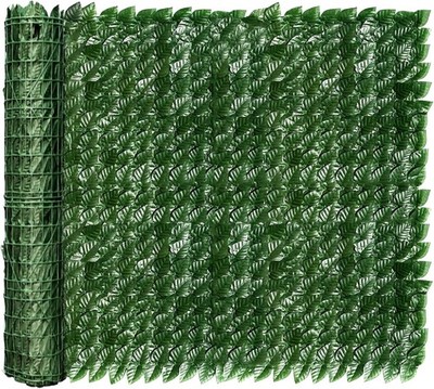 Artificial Ivy Privacy Fence Screen, 100X40 Inch Faux Hedge Fence Panel Greenery