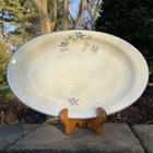 Homer Laughlin Empress Blue Bird Ironstone Serving Platter 15.5”  VGUC Antique