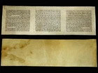ANCIENT BIBLE ESTHER SCROLL MANUSCRIPT PARCHMENT /LEAF FROM ITALY 150 YEARS OLD.