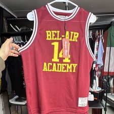 Headgear Classics Bel-Air Academy Smith #14 Basketball Jersey XL Maroon Yellow