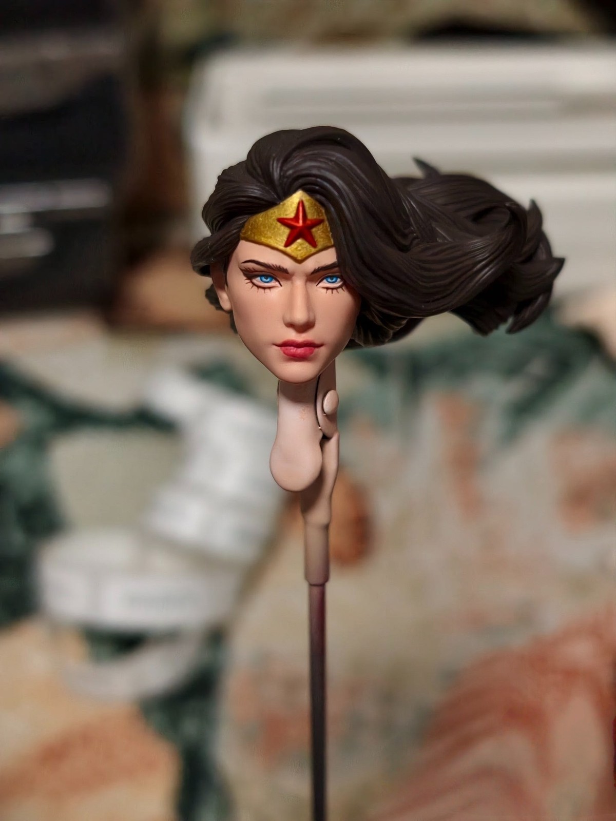 1/12 Painted War Wonder Woman Head Carved Fit For Mcfarlane Action Figure