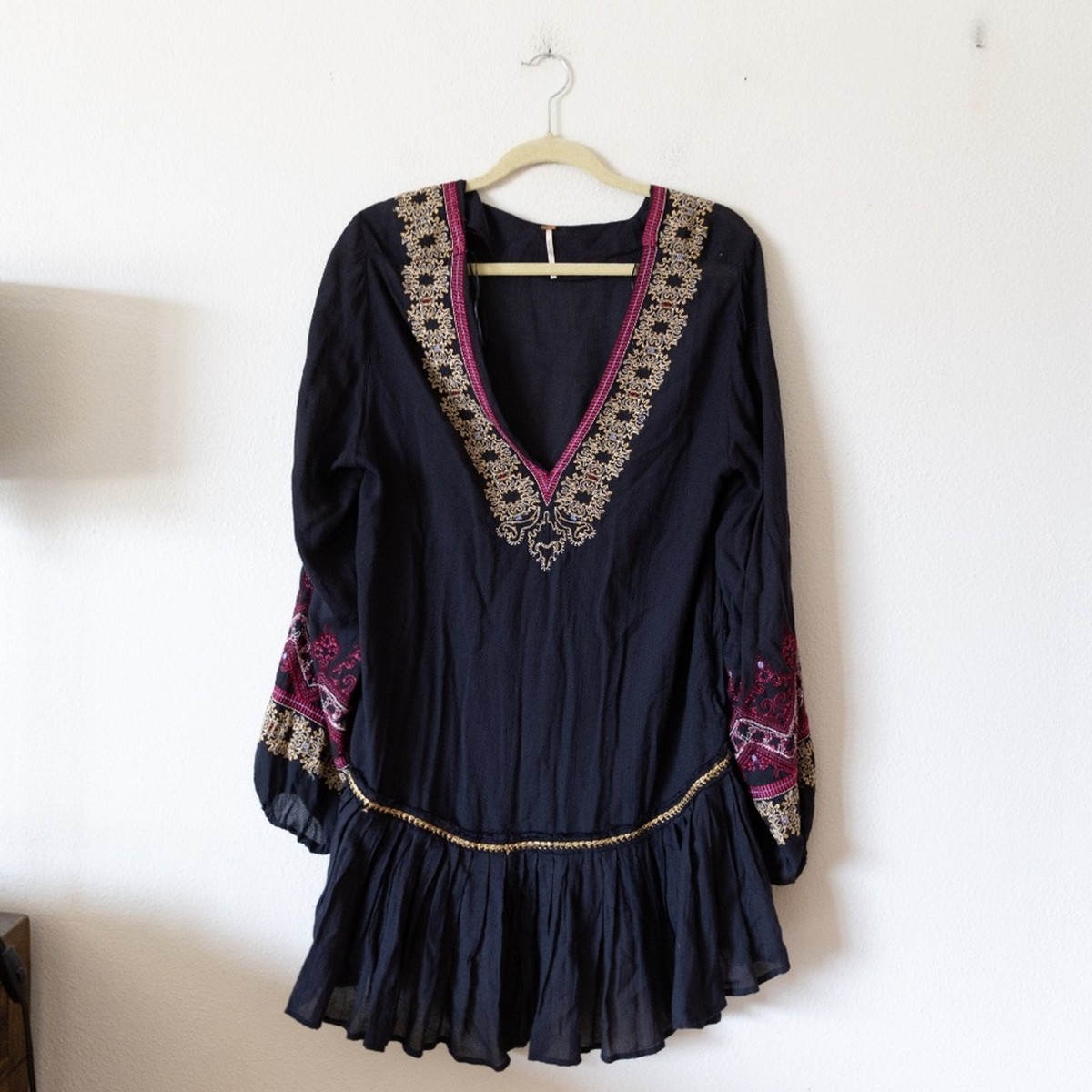 Free People Wild One Embroidered Peasant Dress
