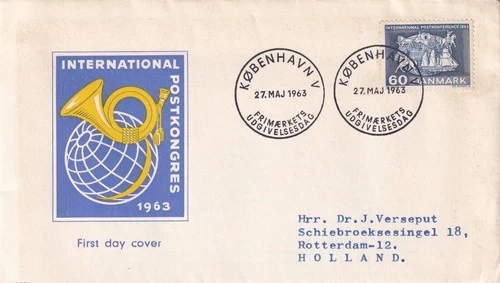 SA25d Denmark 1963 100th Anniv of the Int Postal Conferce, FDC