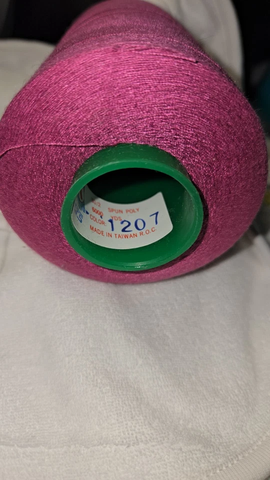 1 SPOOL FUSCHIA #1207 100% SPUN POLYESTER SERGER QUILTING THREAD 6000 YARDS - Image 2 of 4