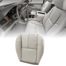 For 2007-2013 Gmc Sierra 1500 2500 3500 Driver Bottom Leather Seat Cover Gray