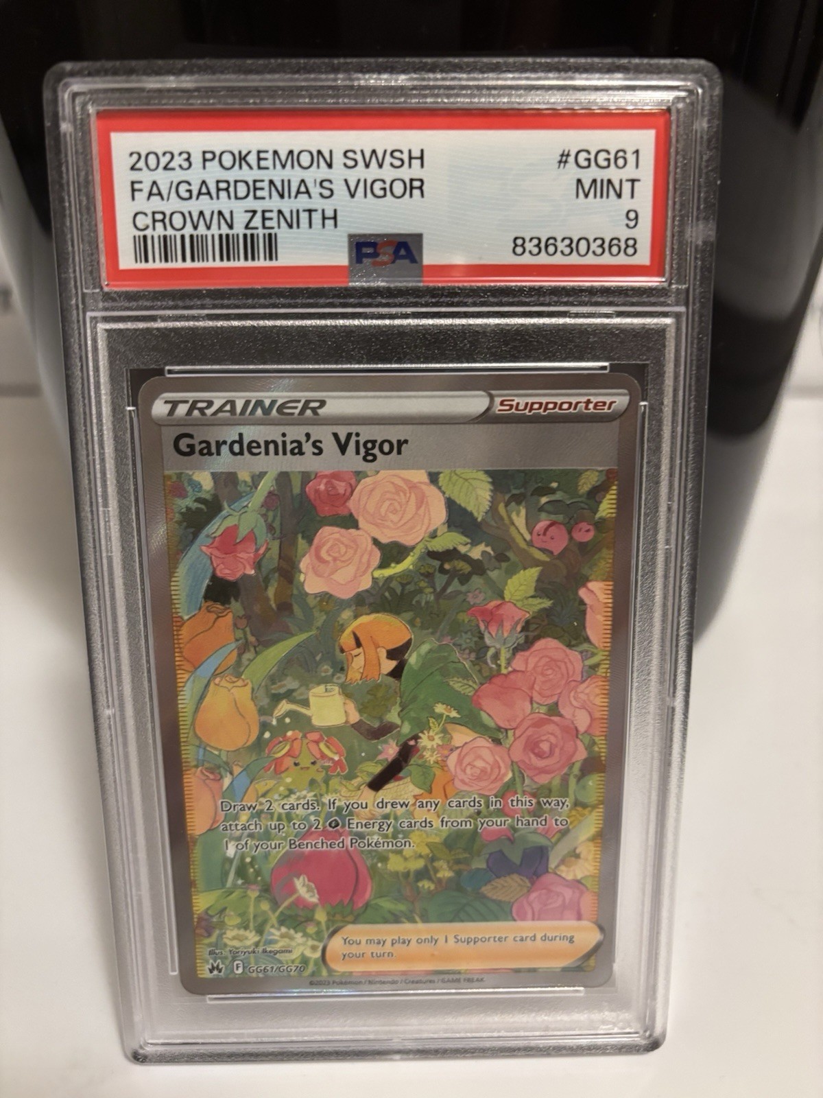 2023 PSA 9 Pokemon Crown Zenith Gardenia's Vigor Full Art Trainer GG61/GG70 Card