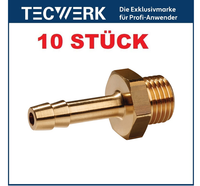 10 StüCk Tecwerk Druckluft Messing GewindetüLle Mit AußEngewinde 3/8 Zoll LW9 Mm