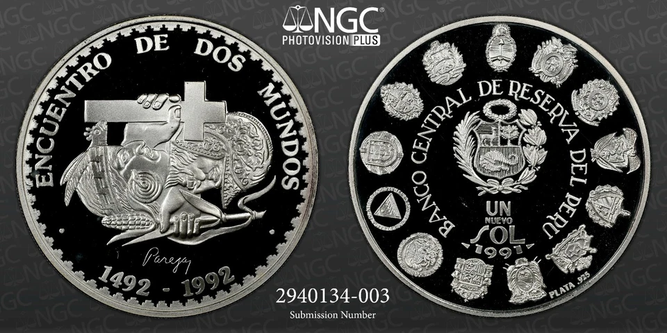1991 PERU S1S ENCOUNTER OF TWO WORLDS PF UC 69 Top Grade! - Image 4 of 4
