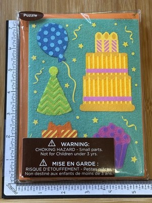 Papyrus Premium Greeting NEW Card Happy Birthday Thick FELT PUZZLE Kids Child