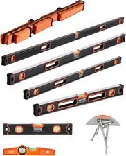 VEVOR 6-Piece Torpedo Level, 78/48/32/24/16/10 Inch All Magnetic Levels Set, Bub