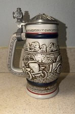 Vintage - 1979 Avon Lidded Stein, Ford Model T, Stanley Steamer, MG, Bugatti