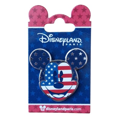 Mickey Kopfform Americana amerikanische Flagge Disney Paris DLP Oktober 2019 Pin