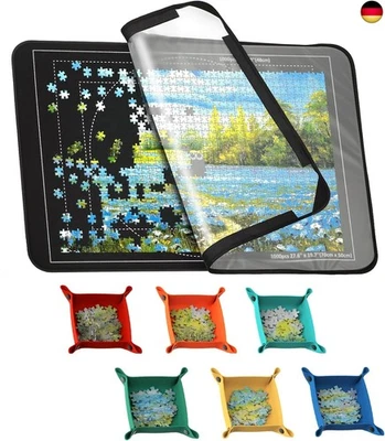 BESUCHE DEN MOZOOSON-STORE Puzzlematte mit Abdeckung, Puzzlebrett für 1000 500 Teile, 32*22 inches,