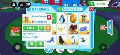 Fly Ride Albino Monkey (Fly Ride) |ADOPT A PET FROM ME |