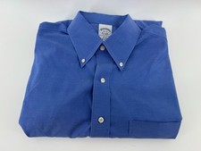 Brooks Brothers 1818 Mens Button Down Shirt Size 16/33 Blue Slim Fit