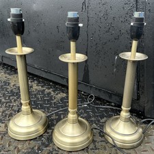 SET 3 VINTAGE DUNELM BRUSHED BRASS TABLE LIGHTS LAMPS 
