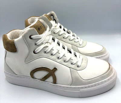 Loci Women's White/Stone Eleven Logo High-Top Sneaker Shoes Size 39 EU/8 US $200