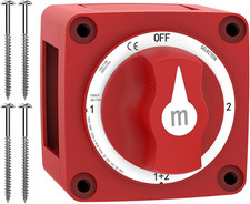 Battery Disconnect Switch, 300A 1-Both-2-Off Heavy Duty Cutoff Switch 12V-48V W