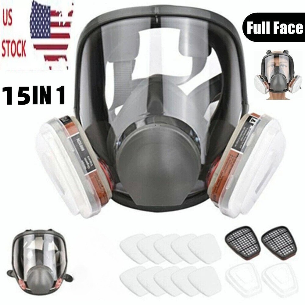 Full Face Gas Mask Painting Spraying Respirator w/Filters for 6800 Facepiece US