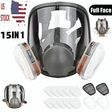 Full Face Gas Mask Painting Spraying Respirator w/Filters for 6800 Facepiece US