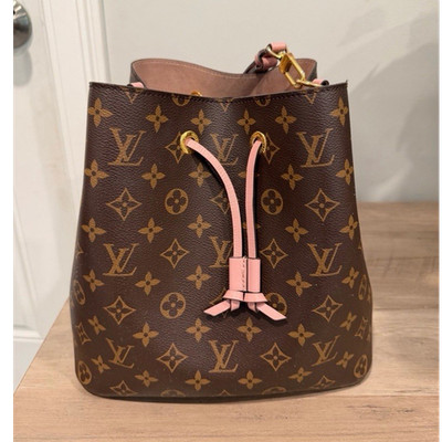Louis Vuitton Monogram Brown Pink Bucket Bag Gold Hardware w/ Original Dust Bag