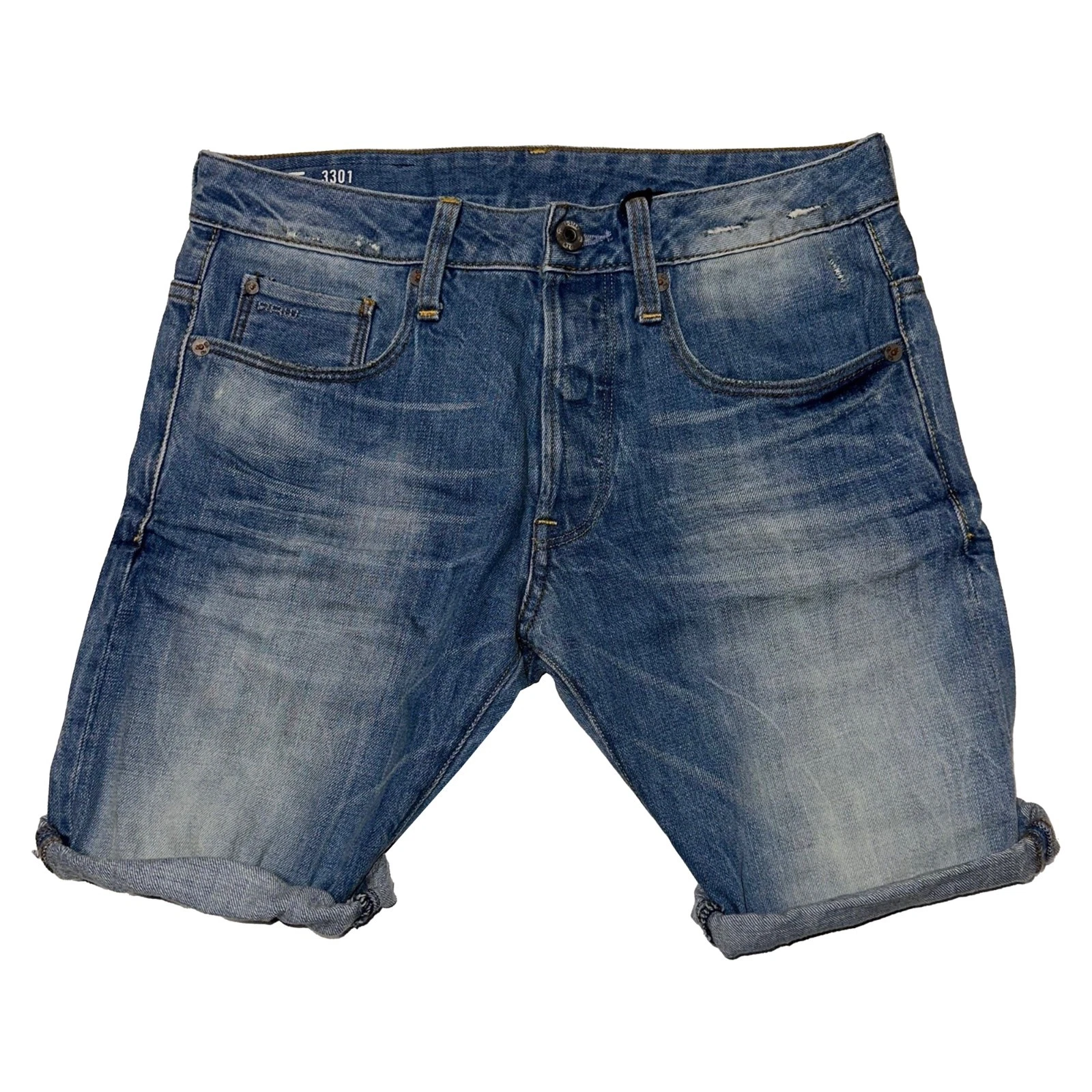G-STAR Men's Light Aged 3301 Denim Shorts RRP £50