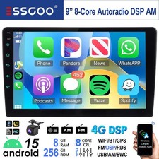 2 DIN 8-Kern 8+256G Carplay Android 15 Autoradio GPS Navi DSP RDS BT WIFI Kamera