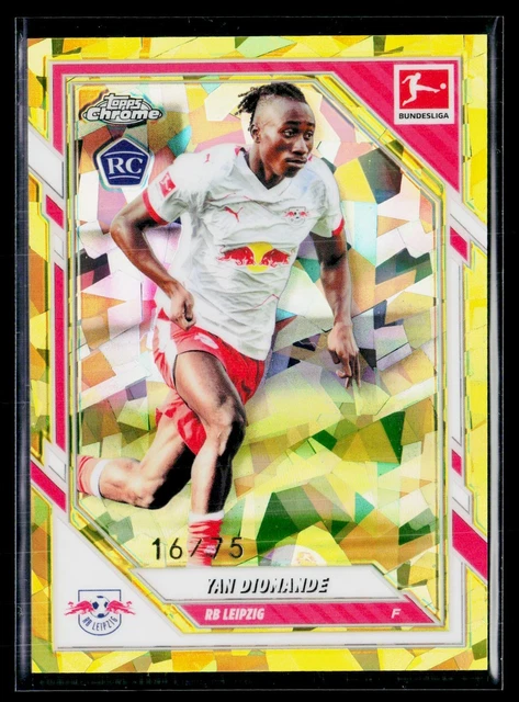 Yan Diomande RC Yellow /75 2025-26 Topps Chrome Bundesliga Sapphire