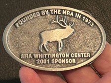 NRA WHITTINGTON CENTER 2001 SPONSOR BELT BUCKLE