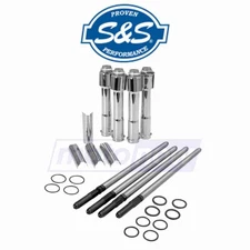S&S Cycle Adjustable Pushrod Kit with Covers for 2004-2019 Harley Davidson to