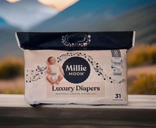 New Natural Millie Moon Disposable Diapers 31 Ct Cloud Touch Softness Size 2