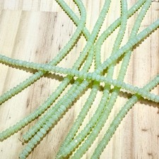 Czech Faceted Glass Doughnut Shaped Beads 3x5mm Light Green Opal tire 58pcs J888