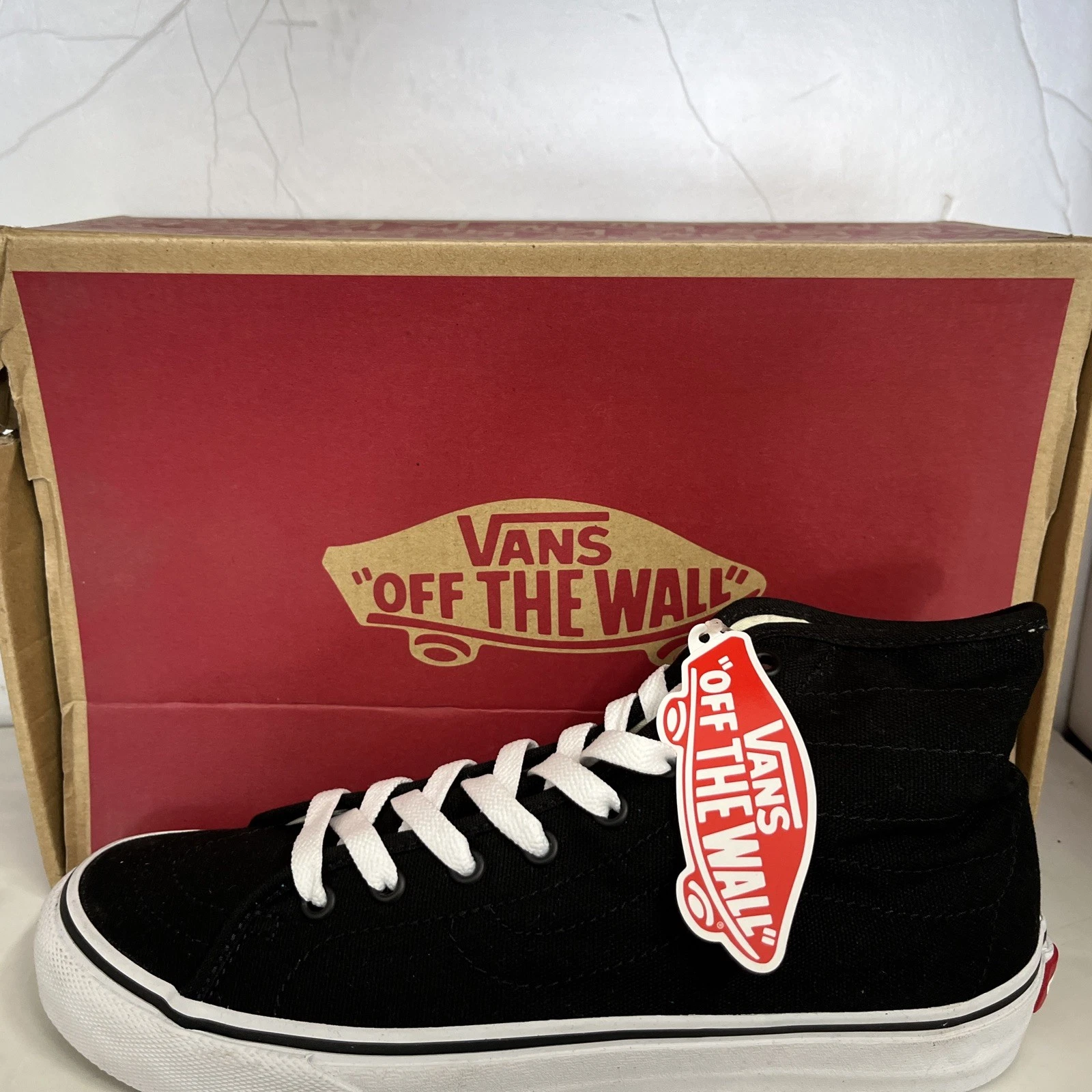 VINTAGE VANS SK 8 HI DECON UNISEX OFF THE WALL BLACK/WHITE.