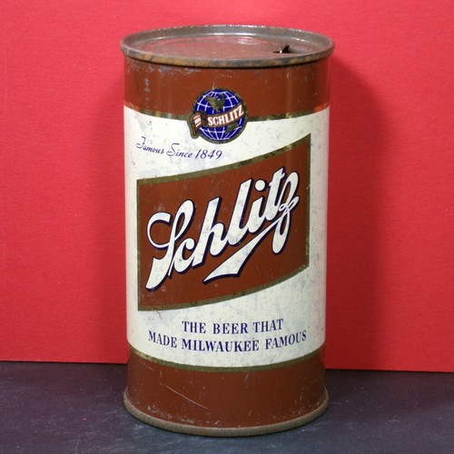 Schlitz Beer 1949 Vintage Flat-Top Can That Made Milwaukee Wisconsin Famous X8