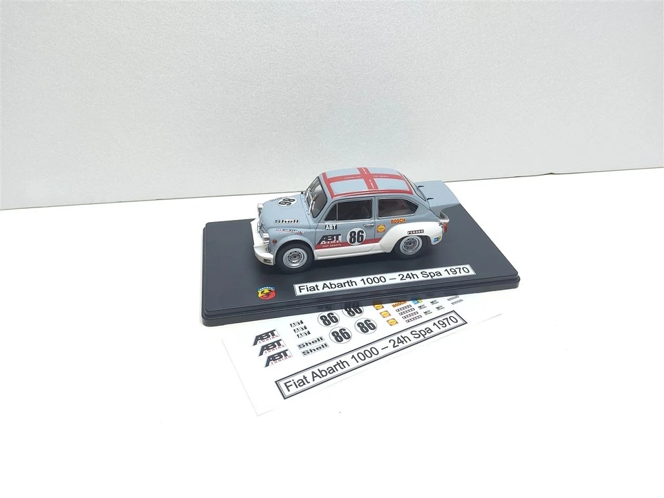 Kit Adesivi - NO DECALS - FIAT ABARTH 1000 #86 24h Spa 1970 - 1/24 Hachette - Immagine 2 di 3