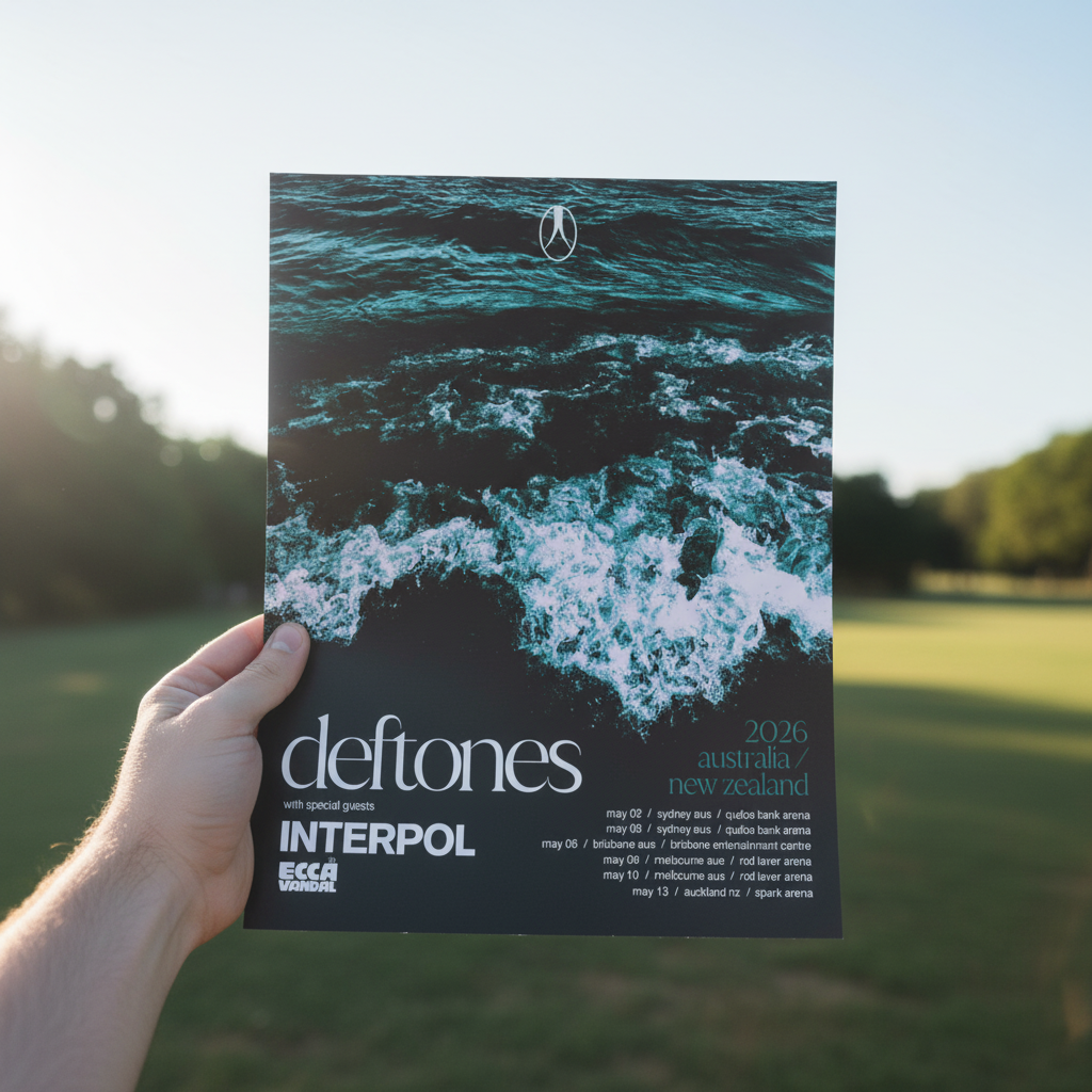 Deftones 2026 Australia NZ Tour Poster | Interpol Ecca Vandal