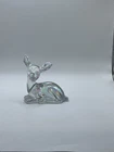Fenton Clear Irridescent Fawn Deer Figurine