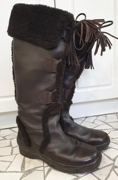 Women Bally Boots Brown Leather 38.5 #5KP3