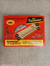 NOS "The Vacationer" WFS Vintage Rubberized Fabric Air Mattress 1950's - 60s