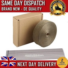 20M Titanium Gold Heat Wrap Tape Exhaust Insulating Downpipe Manifold 10 Ties SV
