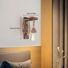 Industrial Vintage Hemp Rope Wall Sconce Aisle Bar Wall Light Retro Lamp 40W