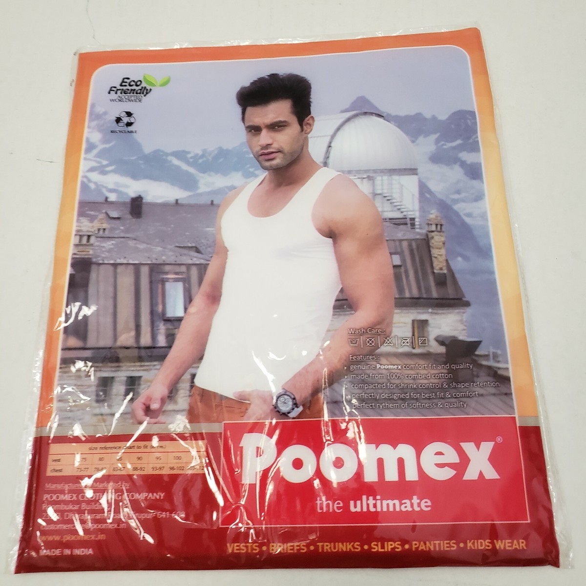 New Mens Poomex ultimate Cotton Sleevless Vest Tank Top