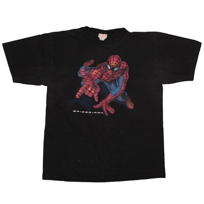 MARVEL Spiderman T Shirt size Small Black Vintage 1990s Novel Teez